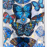 Specimen Blue - Painting With Beaded Butterfly Embellishment - Heather Freitas 