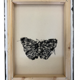 Specimen Blue - Painting With Beaded Butterfly Embellishment - Heather Freitas 