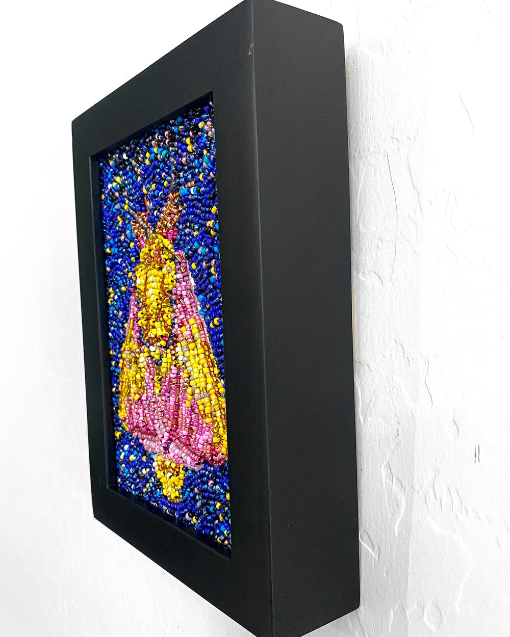 Strawberry Moth - Fully Beaded Artwork - Heather Freitas 
