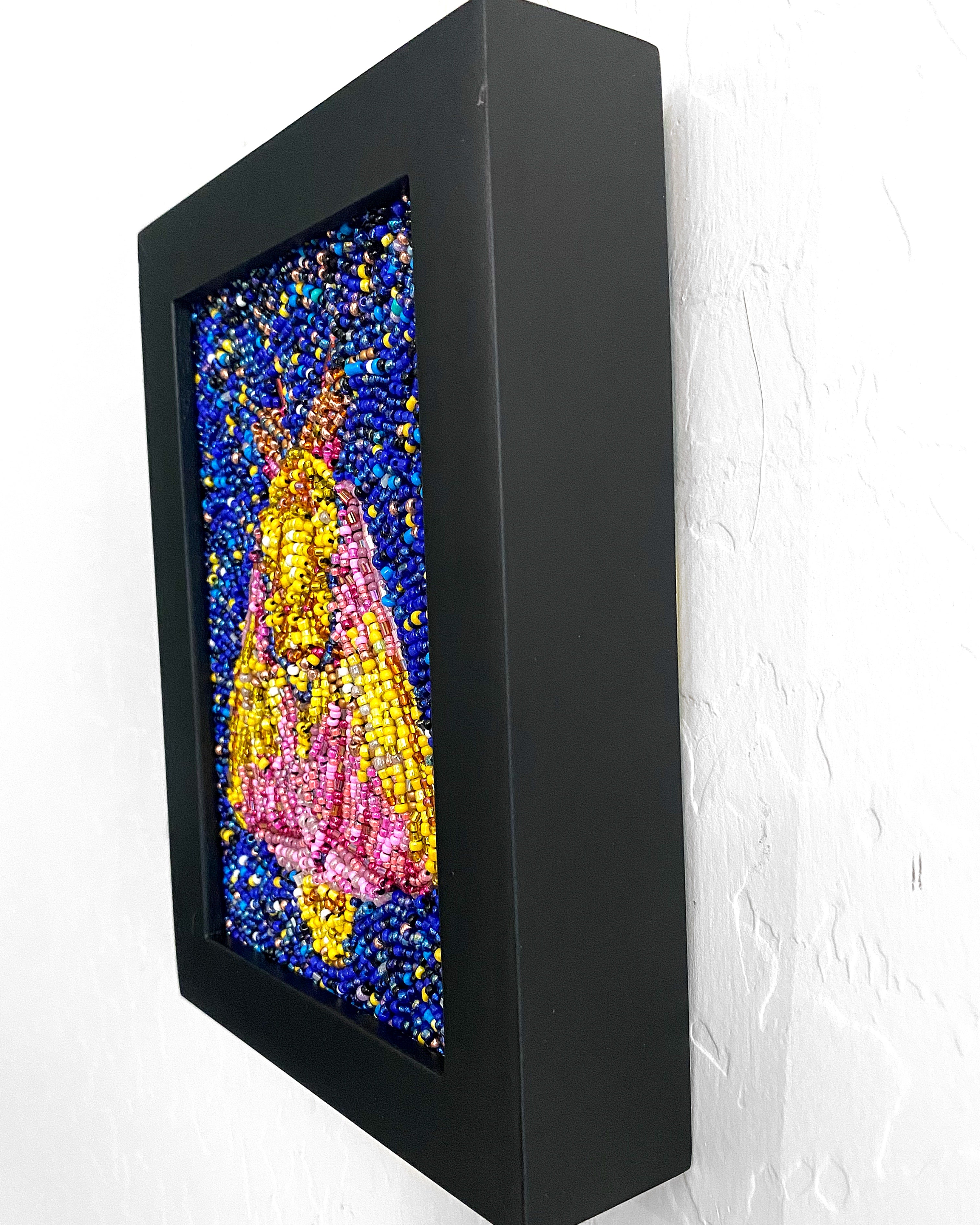 Strawberry Moth - Fully Beaded Artwork - Heather Freitas 
