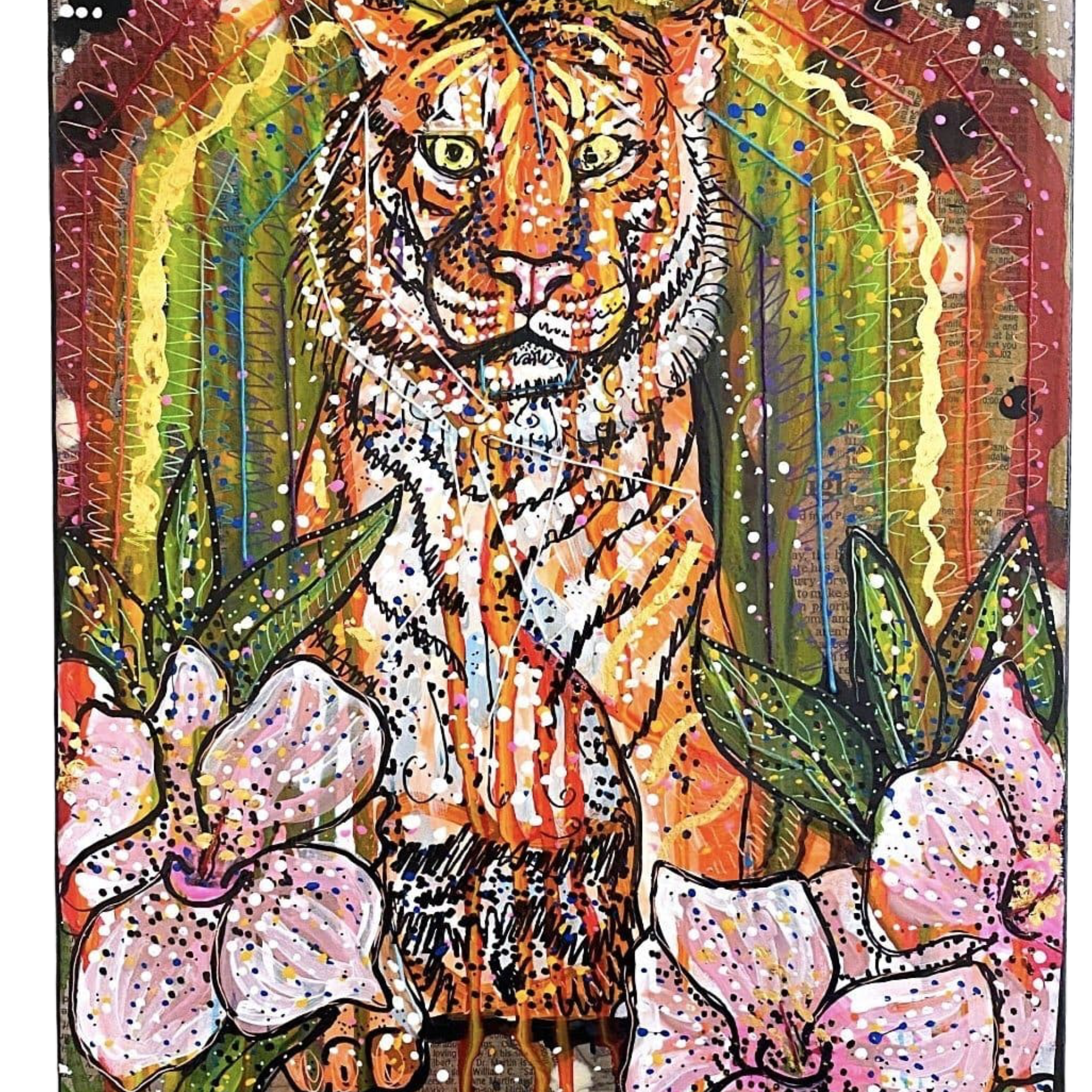 Stripes of Hibiscus & Rainbow Glow - Heather Freitas 