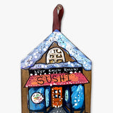 Sushi Restaurant - Hand Painted Ornament - Heather Freitas 