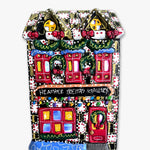The Gallery Black, White & Brass Edition Hand Painted Ceramic LED Christmas Village House - Heather Freitas 