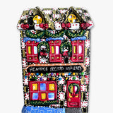 The Gallery Black, White & Brass Edition Hand Painted Ceramic LED Christmas Village House - Heather Freitas 