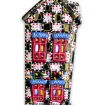 The Gallery Black, White & Brass Edition Hand Painted Ceramic LED Christmas Village House - Heather Freitas 