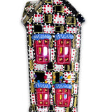 The Gallery Black, White & Brass Edition Hand Painted Ceramic LED Christmas Village House - Heather Freitas 