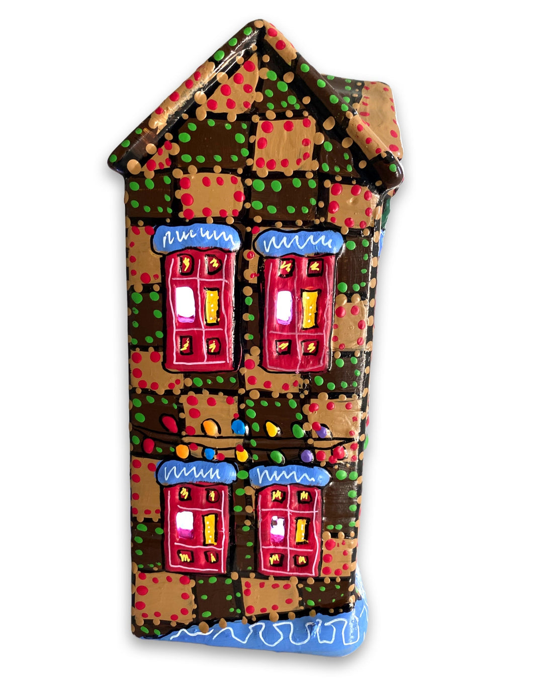 The Gallery Brown & Sand Edition Hand Painted Ceramic LED Christmas Village House - Heather Freitas 