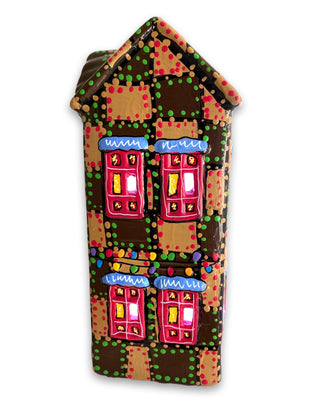 The Gallery Brown & Sand Edition Hand Painted Ceramic LED Christmas Village House - Heather Freitas 