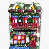 The Gallery Green & White Edition Hand Painted Ceramic LED Christmas Village House - Heather Freitas 