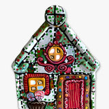 The Gingerbread House Green & White Hand Painted Ceramic LED Christmas Village House - Heather Freitas 