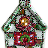 The Gingerbread House Green & White Hand Painted Ceramic LED Christmas Village House - Heather Freitas 