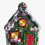 The Gingerbread House Grey & White Hand Painted Ceramic LED Christmas Village House - Heather Freitas 