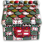The Gingerbread House Grey & White Hand Painted Ceramic LED Christmas Village House - Heather Freitas 