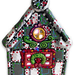 The Gingerbread House Grey & White Hand Painted Ceramic LED Christmas Village House - Heather Freitas 