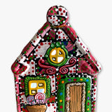 The Gingerbread House Red & White Hand Painted Ceramic LED Christmas Village House - Heather Freitas 