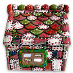 The Gingerbread House Red & White Hand Painted Ceramic LED Christmas Village House - Heather Freitas 