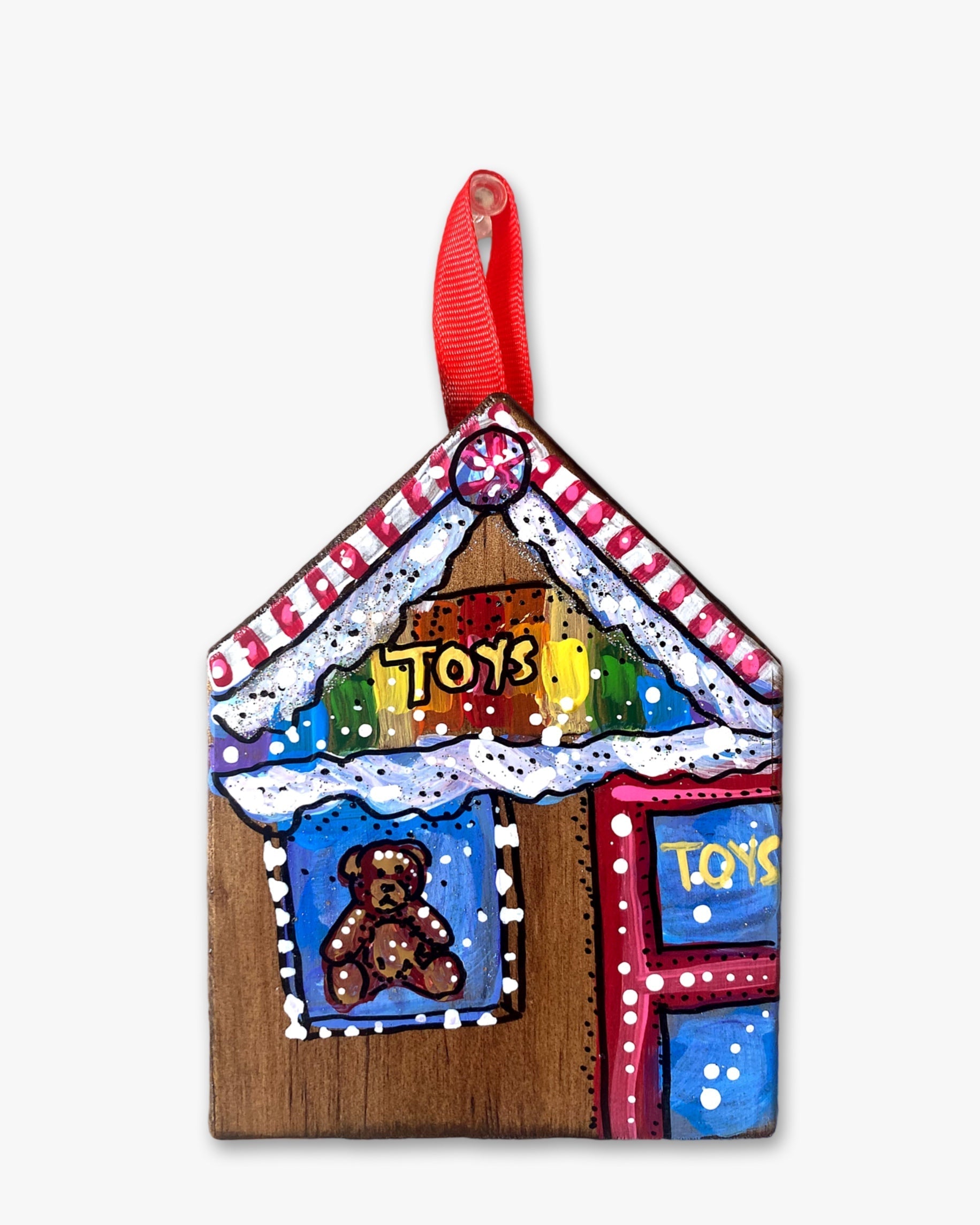 Toy Store - Hand Painted Ornament - Heather Freitas 