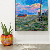 Twilight Sunset Farm - @ sptreuvyn ( Original Painting )