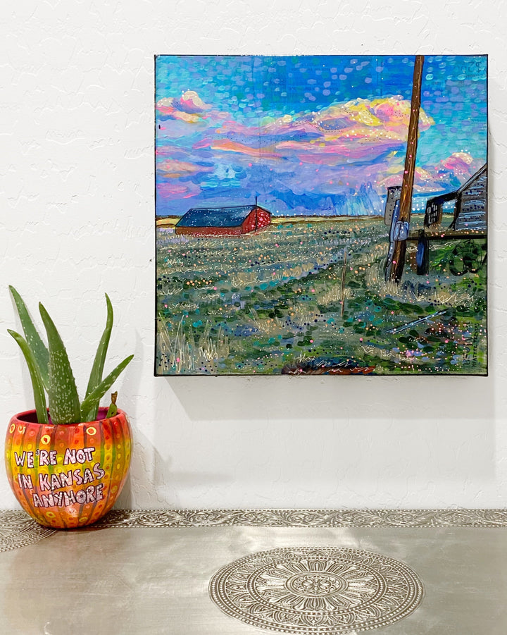 Twilight Sunset Farm - @ sptreuvyn ( Original Painting )