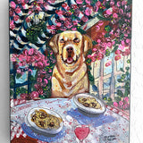 Yellow Labrador At Italian Restaurant - Heather Freitas 