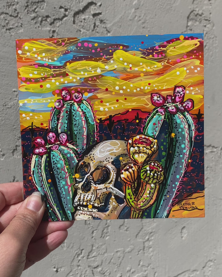 Sunset Desert Skull ( Original Painting )
