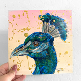 Emerald Peacock ( Original Painting ) - Heather Freitas - fine art home deccor