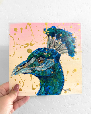 Emerald Peacock ( Original Painting ) - Heather Freitas - fine art home deccor