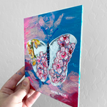 Frosted Cherry Blossom Butterfly ( Original Painting ) - Heather Freitas - fine art home deccor