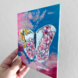 Frosted Cherry Blossom Butterfly ( Original Painting ) - Heather Freitas - fine art home deccor